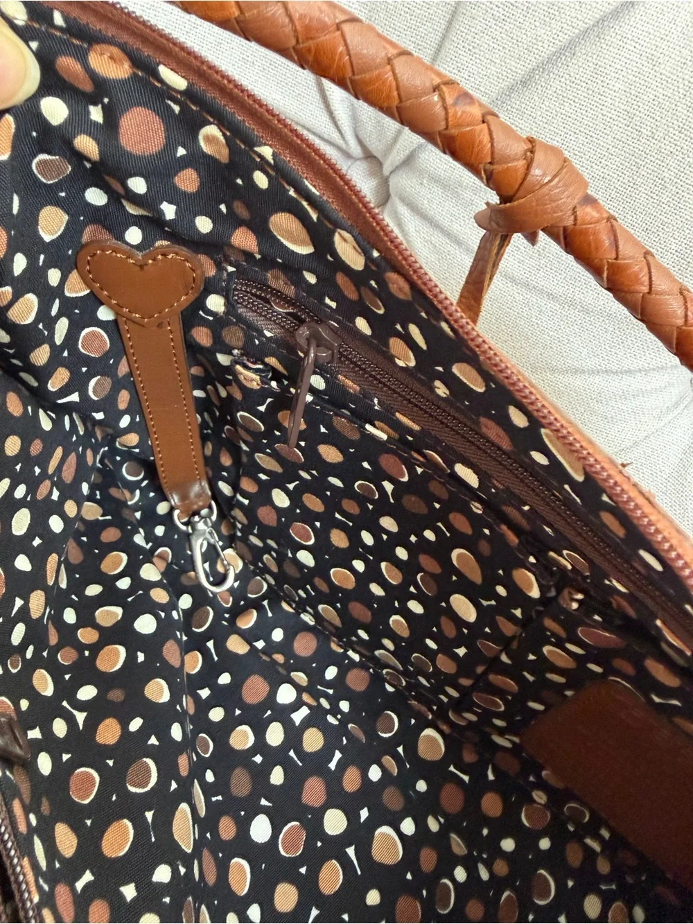 Brighton Brown Genuine Leather Purse with Woven Handle Handbag